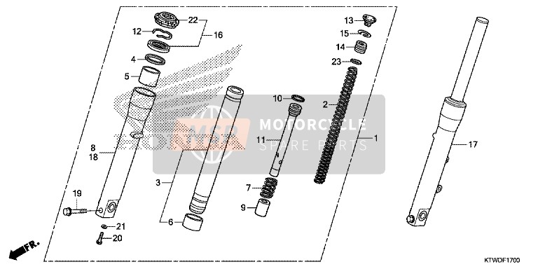 Honda SH300AR 2014 Tenedor Frontal para un 2014 Honda SH300AR